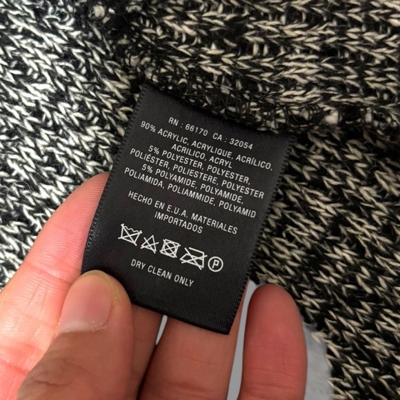 Cartonnier Anthropologie Black White Cream Knitted Open Blazer Cardigan Large - Picture 9 of 10